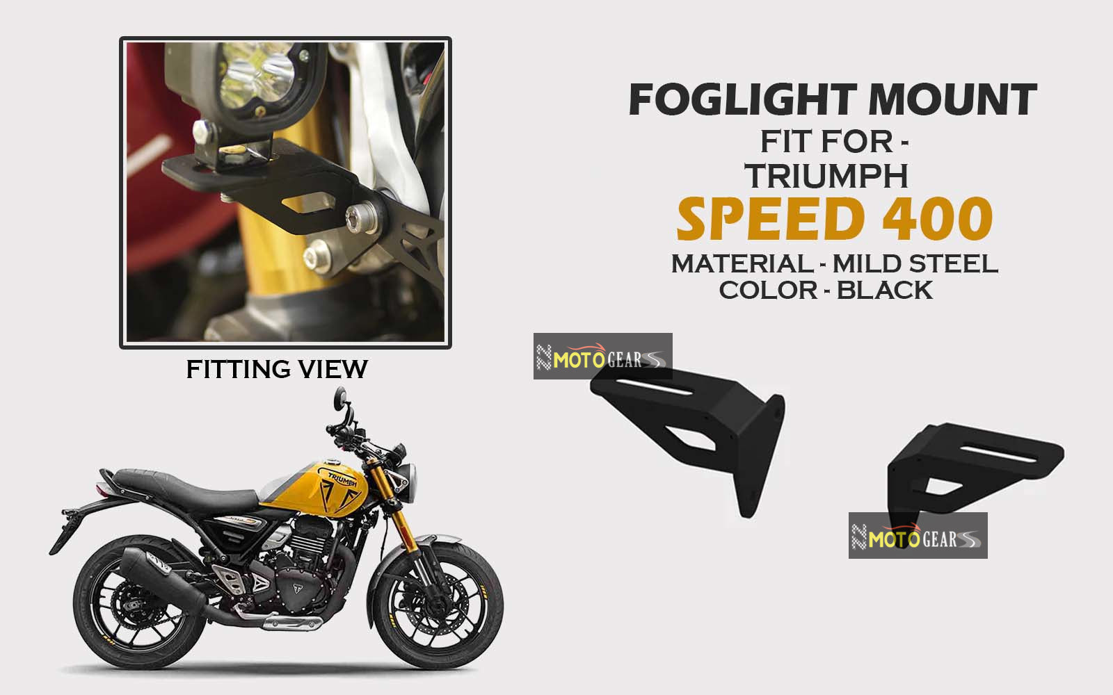 MOTO TORQUE FOGLIGHT MOUNT FOR TRIUMPH SPEED & SCRAMBLER 400