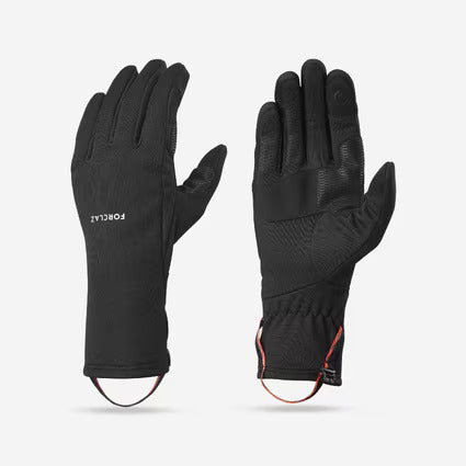 FORCLAZ Winter Gloves for Trekking Stretchable Trek500 Black