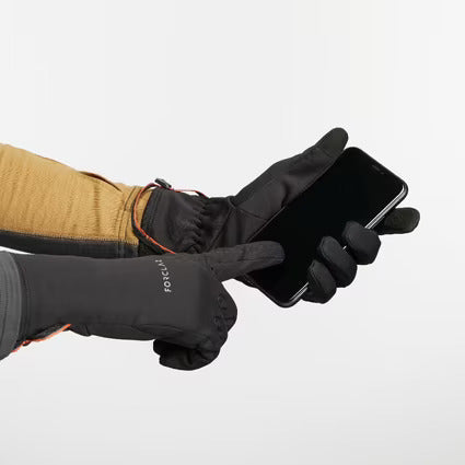 FORCLAZ Winter Gloves for Trekking Stretchable Trek500 Black