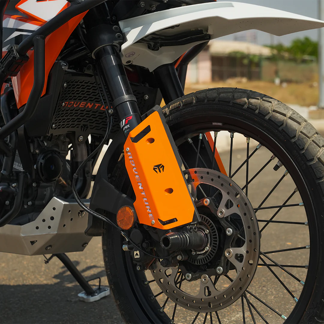 MOTO TORQUE FORK PROTECTORS METAL -ORANGE FOR 2025 FOR KTM 390/250 Adventure/Adventure X
