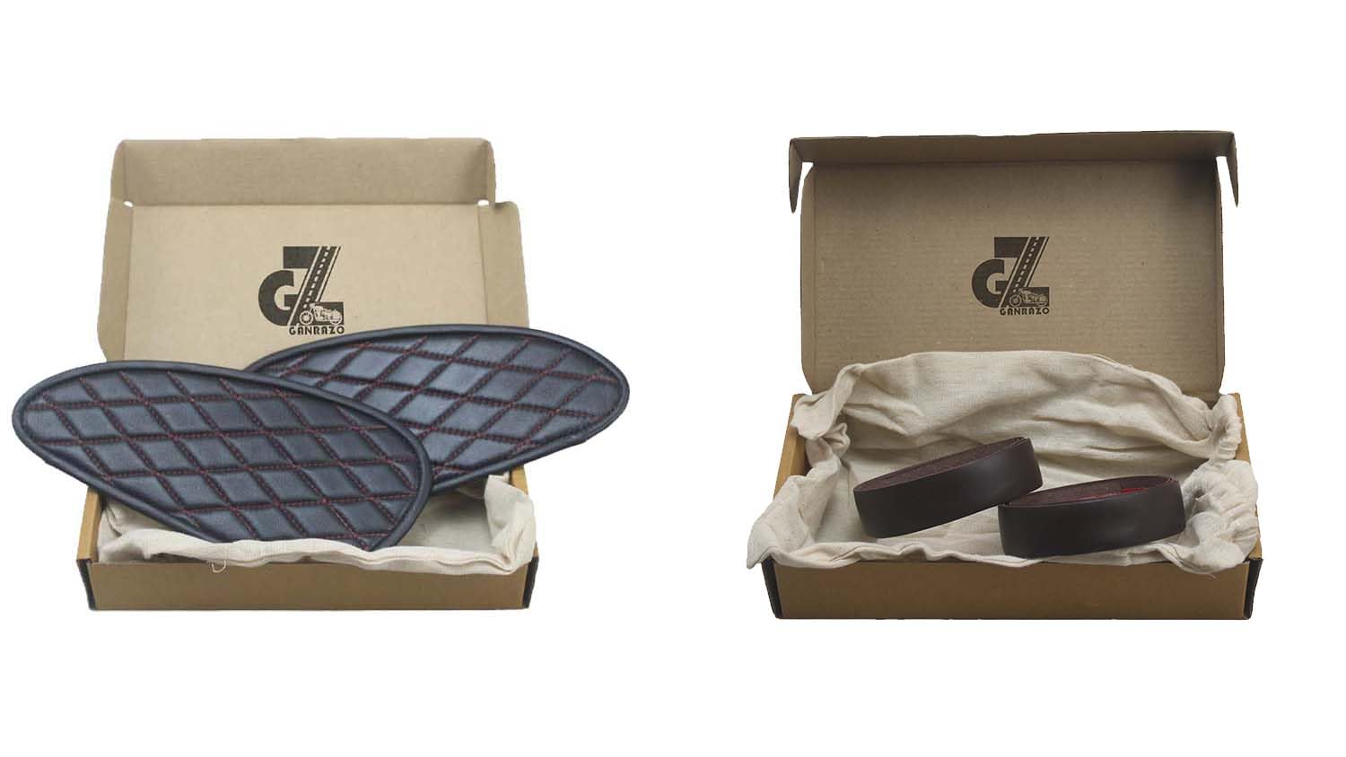 Genuine Leather Daimond Black Tank Pad with Red Thread Combo Handgrip Straps Dark Brown Compatible with Royal Enfield Interceptor 650