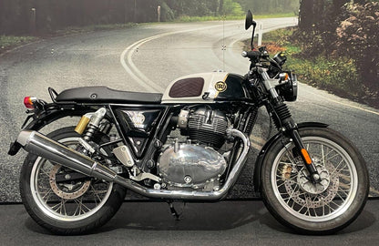 Genuine Leather Diamond Dark Brown Tank Pads with Brown Thread Combo Handgrip Straps Compatible with Royal Enfield Continental Gt 650