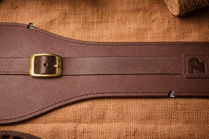 Genuine Leather Motorcycle Tank Strap with Pouch Compatible with Royal Enfield Meteor 350