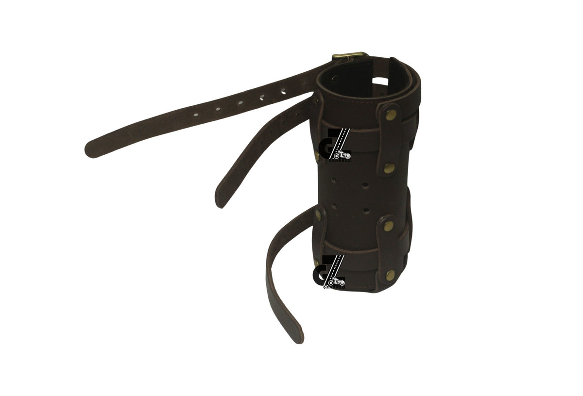 Genuine Leather Brown Water Bottle Holder for Universal Motorcycle