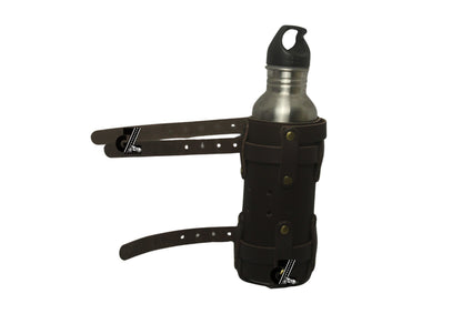 Genuine Leather Brown Water Bottle Holder for Universal Motorcycle