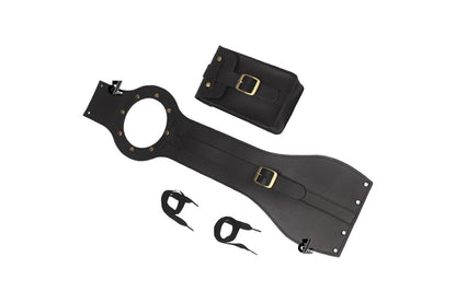 Genuine Leather Motorcycle Tank Strap with Pouch Compatible with Royal Enfield Interceptor & Bear 650
