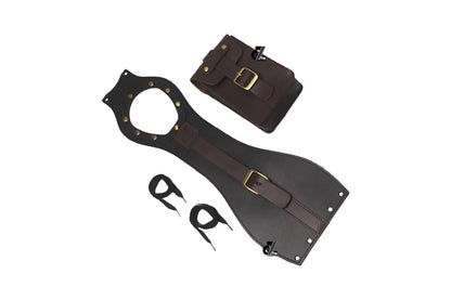 Genuine Leather Motorcycle Tank Strap with Pouch Compatible with Royal Enfield New Bullet/New Classic/ Goan Classic 350