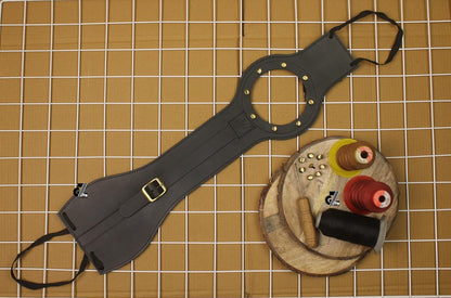 Genuine Leather Motorcycle Tank Strap with Pouch Compatible with Royal Enfield Interceptor & Bear 650