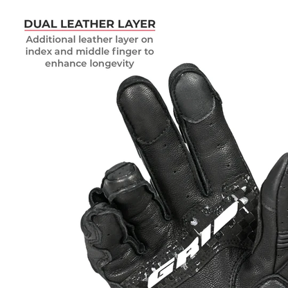 GRID MK3 FULL GAUNTLET RIDING GLOVES BLACK
