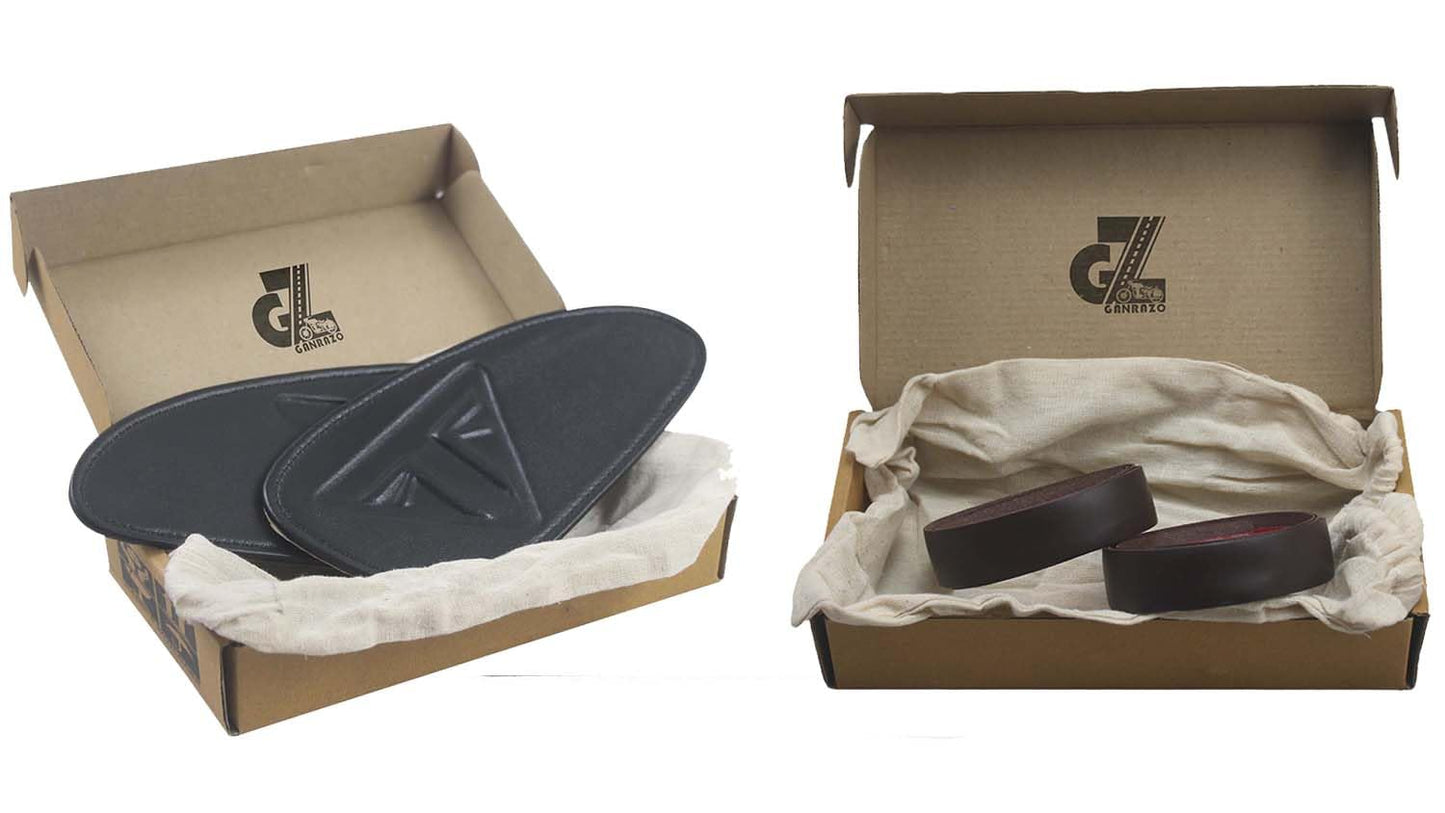 Genuine Leather Black Tank PAD Combo HANDGRIP Straps Dark Brown Genuine Leather Compatible with Triumph Speed & Scrambler 400