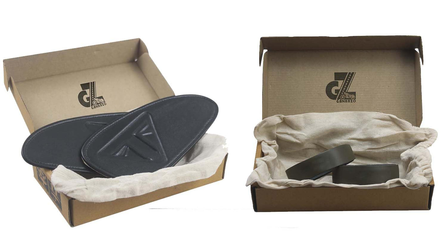 Genuine Leather Black Tank PAD Combo HANDGRIP Straps Olive Compatible with Triumph Speed & Scrambler 400