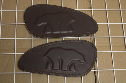 Genuine Leather Brown Tank Pads For Royal Enfield Bear 650 All Models