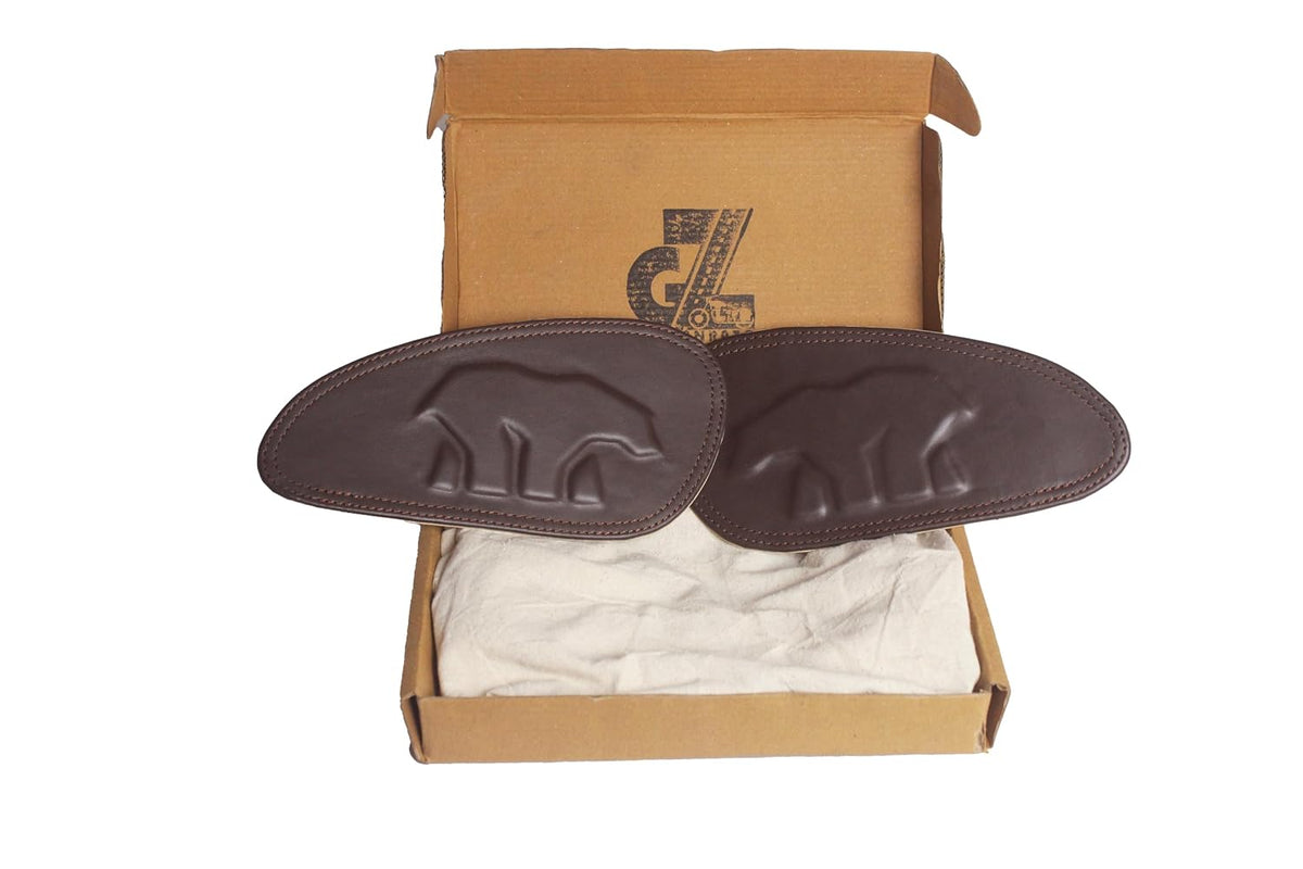 Genuine Leather Brown Tank Pads For Royal Enfield Bear 650 All Models