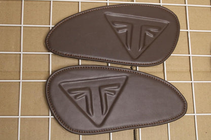 Genuine Leather Brown Tank Pads For Triumph Speed & Scrambler 400