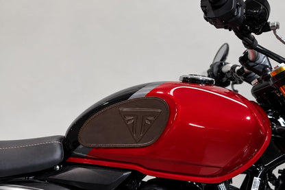 Genuine Leather Brown Tank Pads For Triumph Speed & Scrambler 400