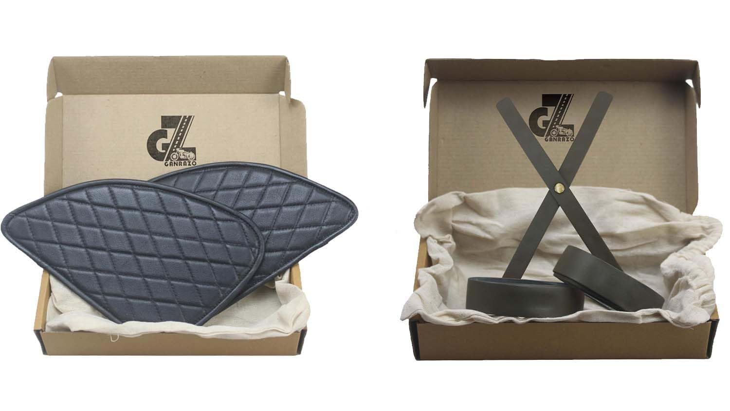 Genuine Leather Diamond Black Tank Pad with Black Thread Combo Headlight X & Handgrip Straps Olive Compatible With Royal Enfield Himalayan 411