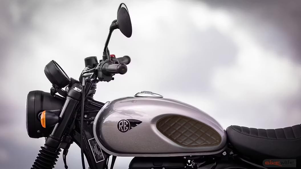 Genuine Leather Diamond Brown Tank Pads For Royal Enfield Hunter 350