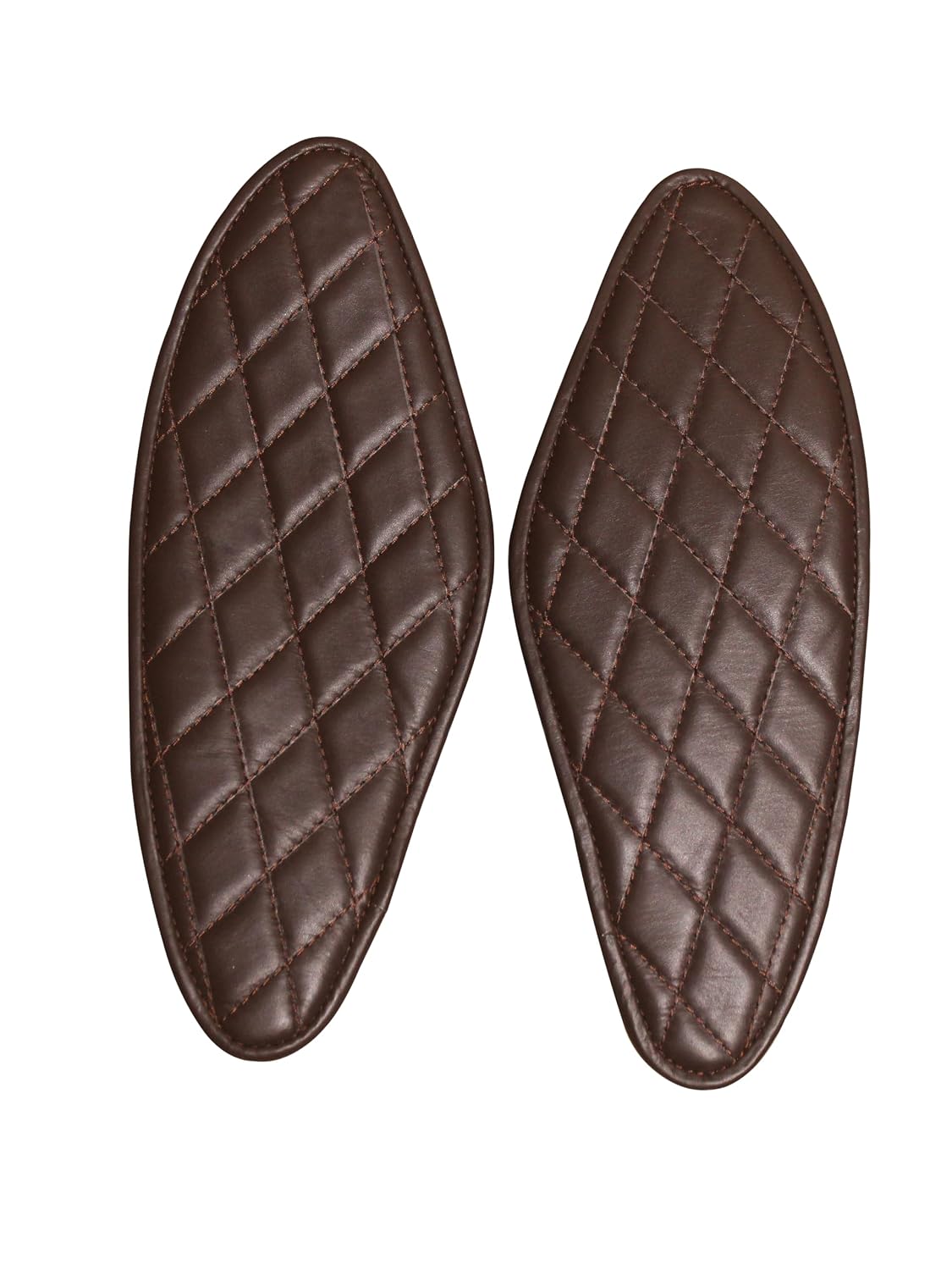 Genuine Leather Diamond Brown Tank Pads For Royal Enfield Hunter 350