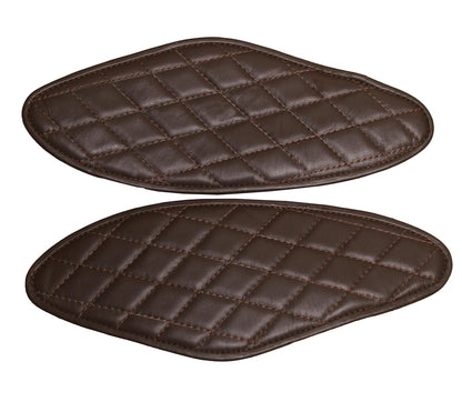 Genuine Leather Diamond Brown Tank Pads For Royal Enfield Hunter 350