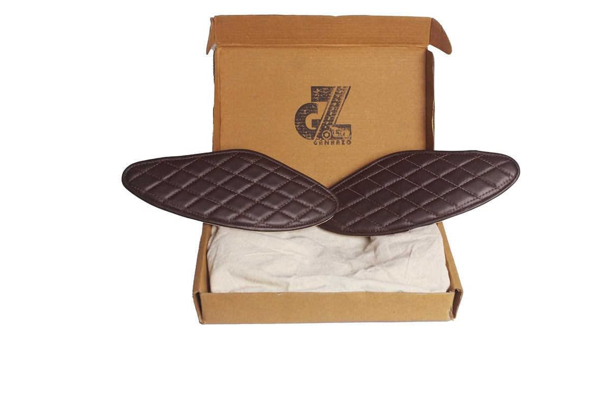 Genuine Leather Diamond Brown Tank Pads For Royal Enfield Hunter 350
