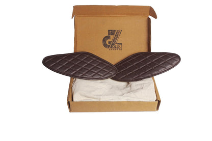 Genuine Leather Diamond Brown Tank Pads For Royal Enfield Hunter 350