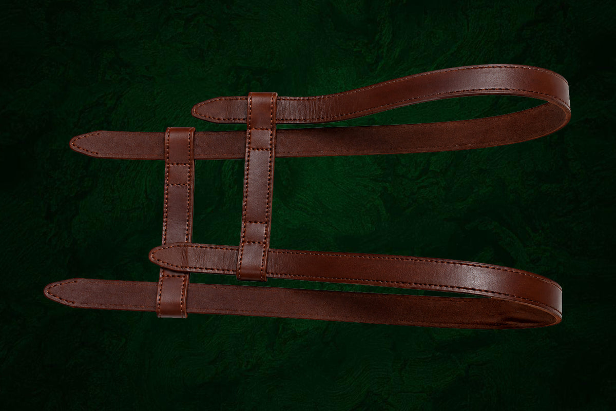 Genuine Leather Motorcycle Fuel Tank Straps Adjustable Compatible with Honda Hness CB350