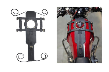 Genuine Leather Motorcycle Fuel Tank Straps Adjustable Compatible With Continental GT 650 All Models