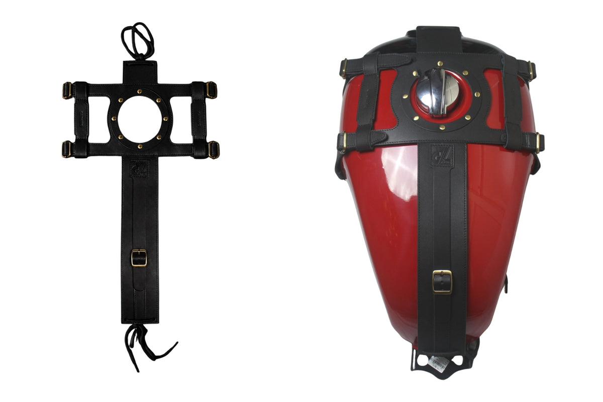 Genuine Leather Motorcycle Fuel Tank Straps Adjustable Compatible with Interceptor 650 All Models