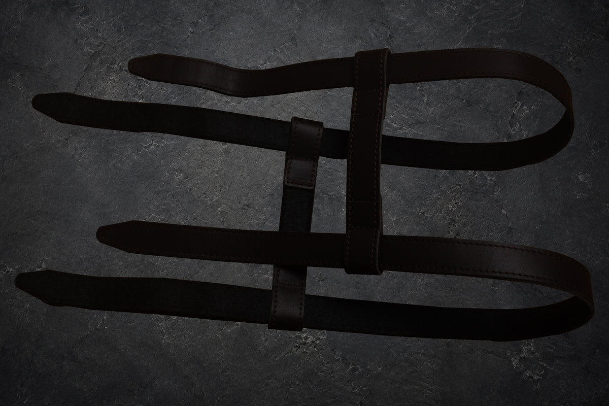 Genuine Leather Motorcycle Fuel Tank Straps Adjustable Compatible with Java Bobber 42 All Models