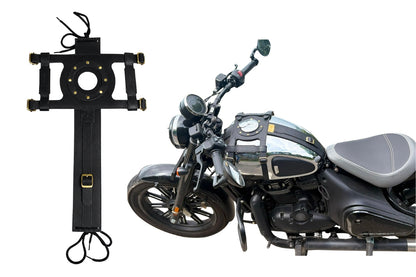 Genuine Leather Motorcycle Fuel Tank Straps Adjustable Compatible with Java Bobber 42 All Models