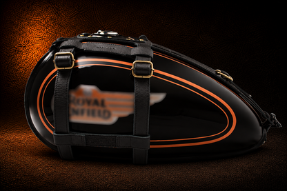 Genuine Leather Motorcycle Fuel Tank Straps Adjustable Compatible with New Classic /New Bullet 350 All Models