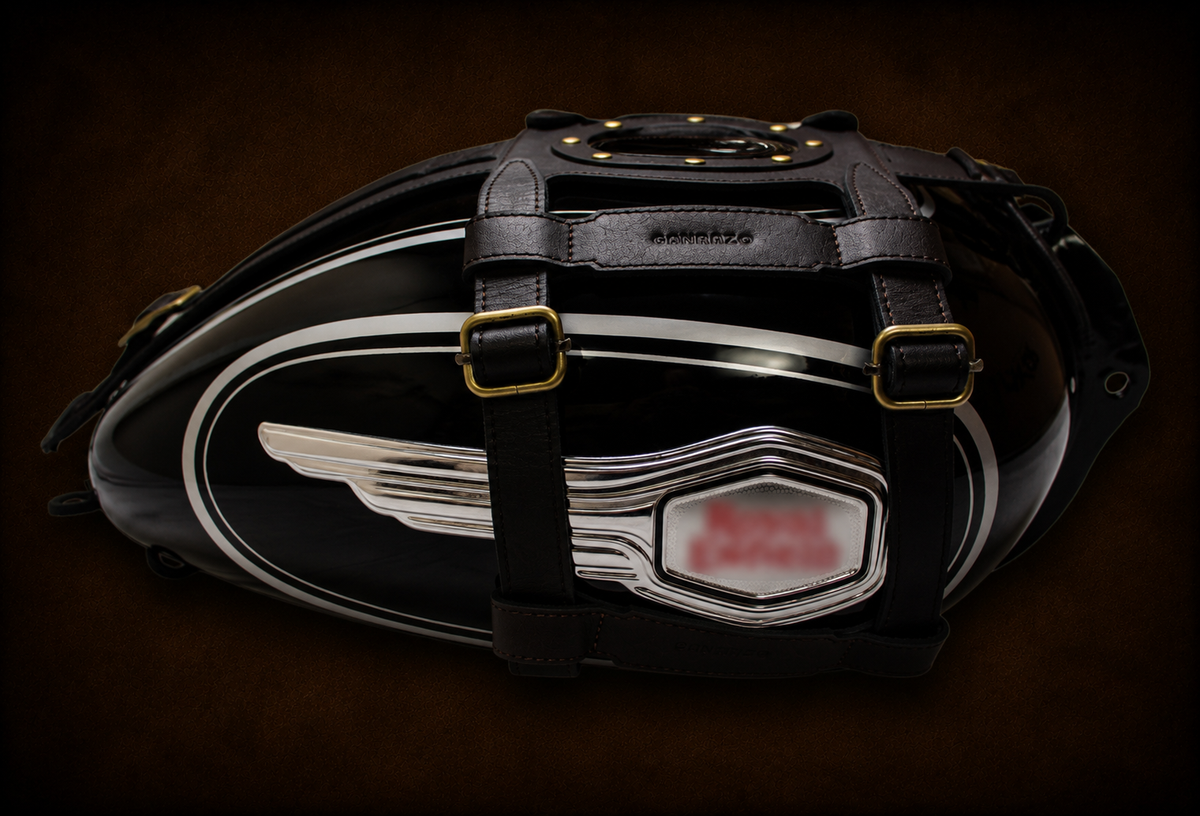 Genuine Leather Motorcycle Fuel Tank Straps Adjustable Compatible with Old Classic /Old Bullet 350 All Models