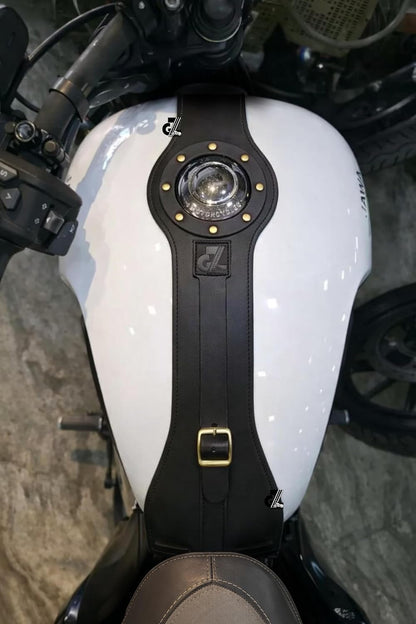 Genuine Leather Motorcycle Tank Strap For Jawa 42 Bobber