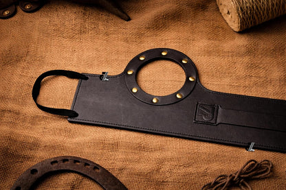 Genuine Leather Motorcycle Tank Strap with Pouch Compatible with Jawa FJ