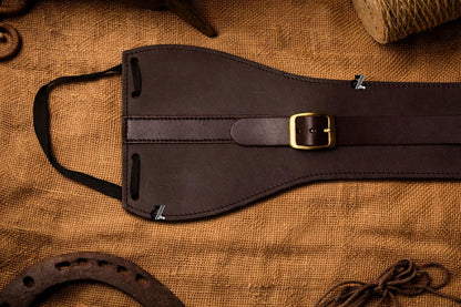 Genuine Leather Motorcycle Tank Strap with Pouch Compatible with Jawa FJ