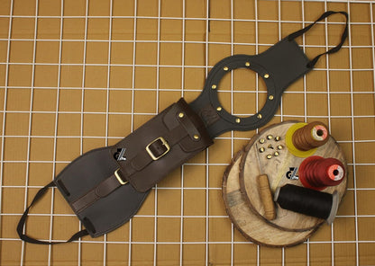 Genuine Leather Motorcycle Tank Strap with Pouch Compatible with Royal Enfield Meteor 350