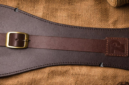 Genuine Leather Motorcycle Tank Strap with Pouch Compatible with Royal Enfield Hunter 350