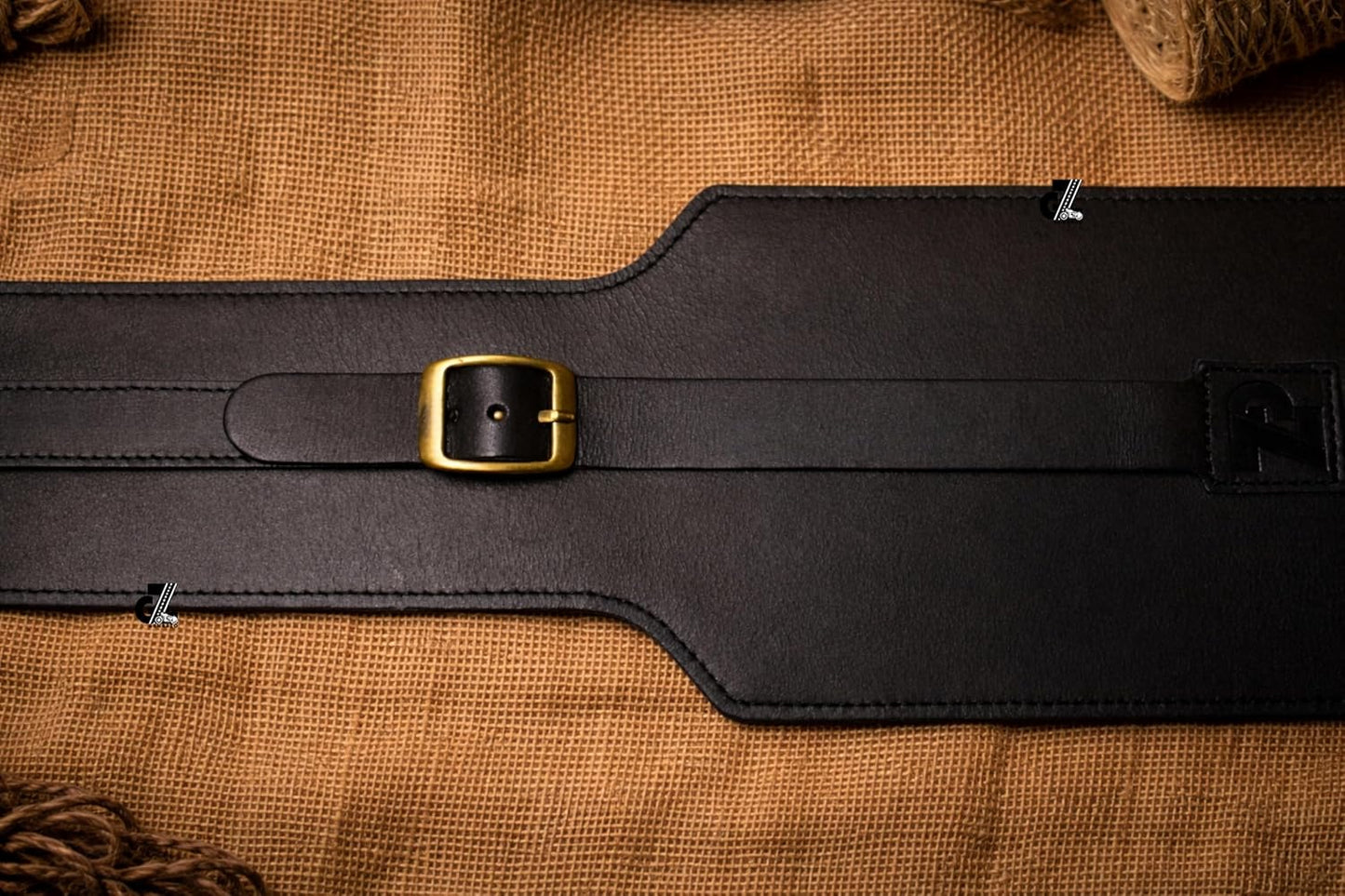 Genuine Leather Motorcycle Tank Strap with Pouch Compatible with Royal Enfield Shotgun 650