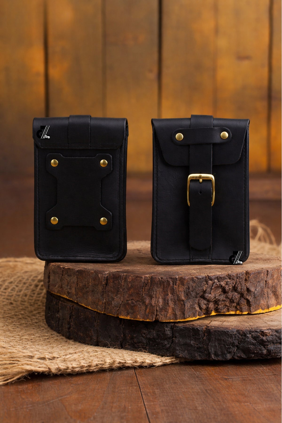 Genuine Leather Motorcycle Tank Strap with Pouch Compatible with Royal Enfield Super Meteor 650