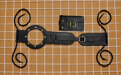 Genuine Leather Motorcycle Tank Strap with Pouch Compatible with Royal Enfield Super Meteor 650