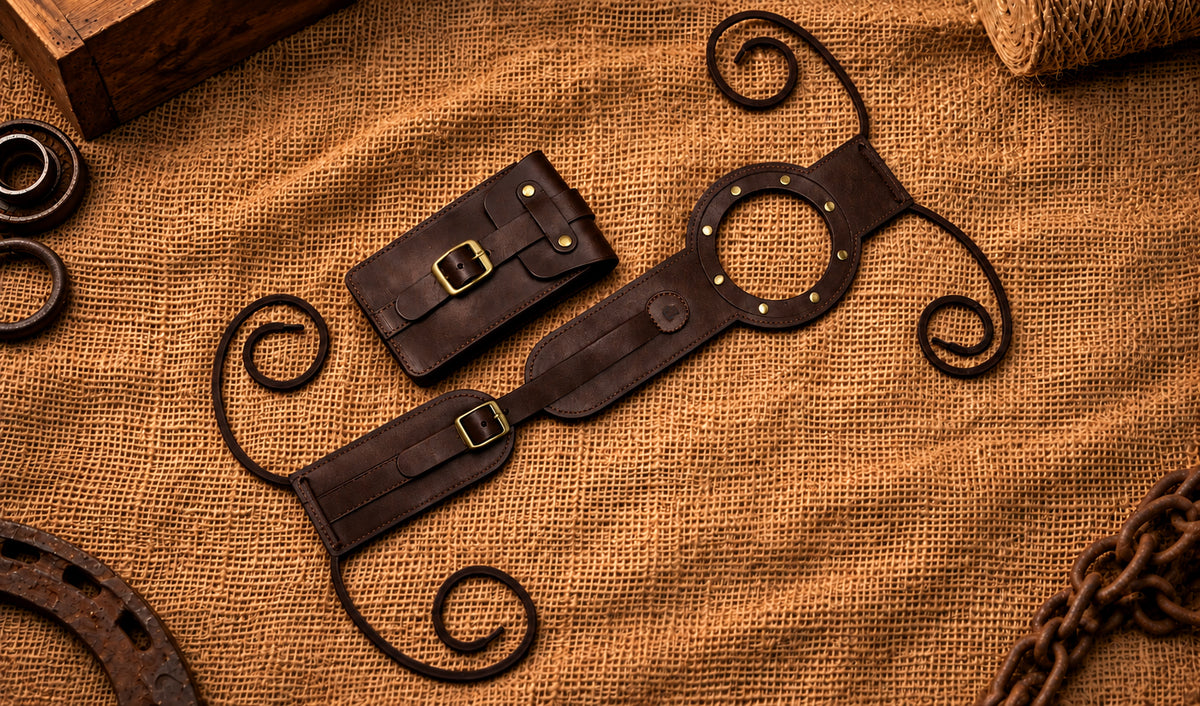 Genuine Leather Motorcycle Tank Strap with Pouch Compatible with Royal Enfield Super Meteor 650