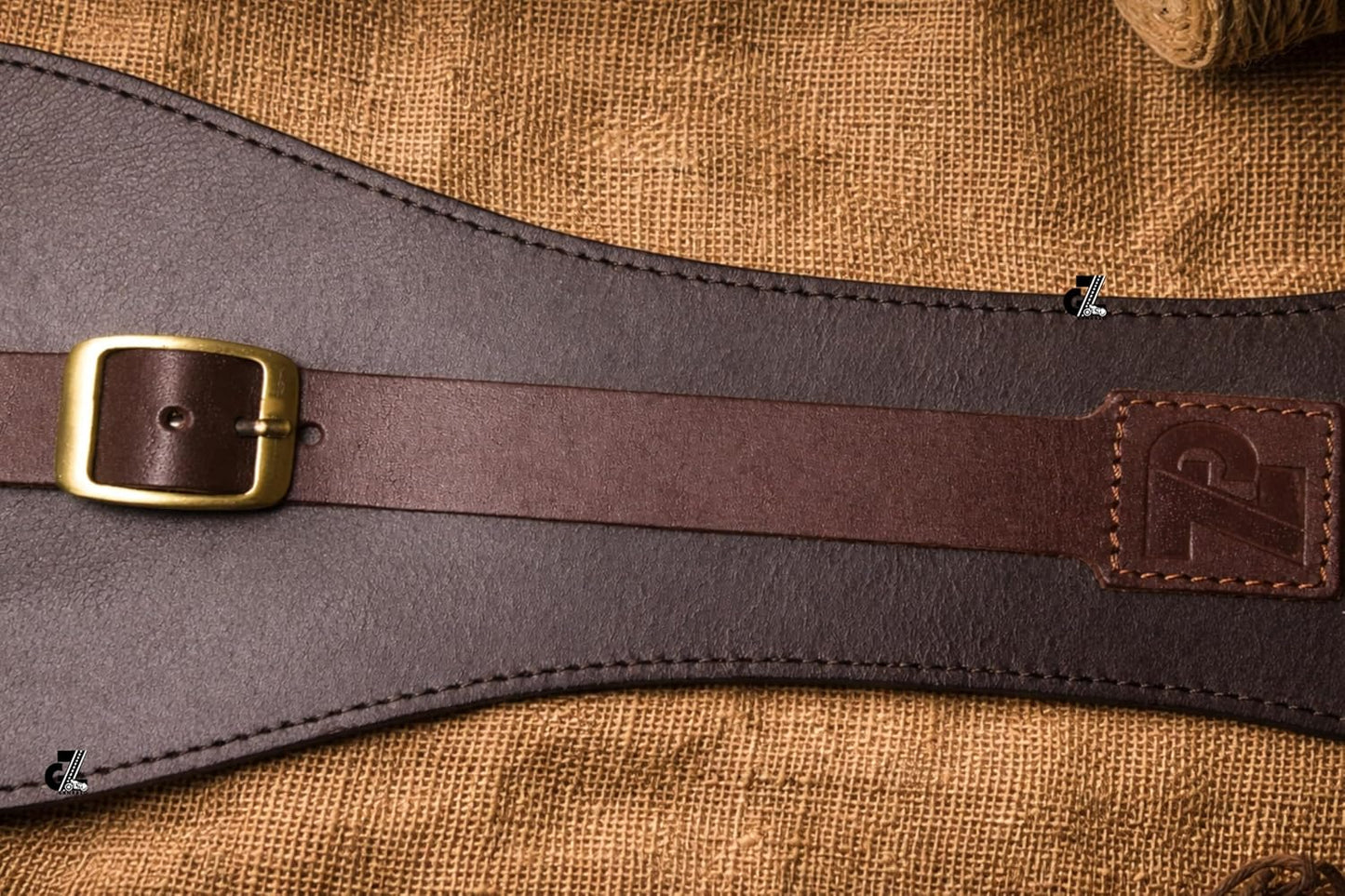 Genuine Leather Motorcycle Tank Strap with Pouch Compatible with Royal Enfield New Bullet/New Classic/ Goan Classic 350