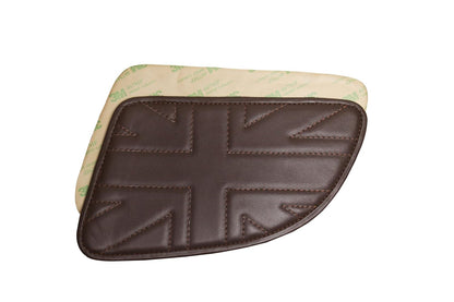 Genuine Leather Union Jack Brown Tank Pads For Royal Enfield Continental GT 650