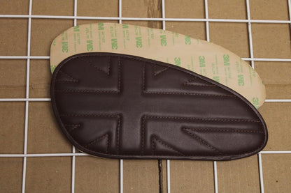 Genuine Leather Union Jack Brown Tank Pads For Royal Enfield Interceptor 650
