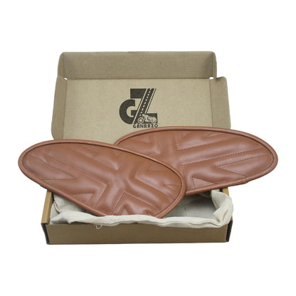 Genuine Leather Union Jack Tan Tank Pad with Tan Thread Compatible with Triumph Speed & Scrambler 400