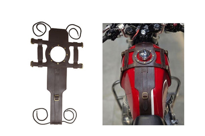 Genuine Leather Motorcycle Fuel Tank Straps Adjustable Compatible With Continental GT 650 All Models
