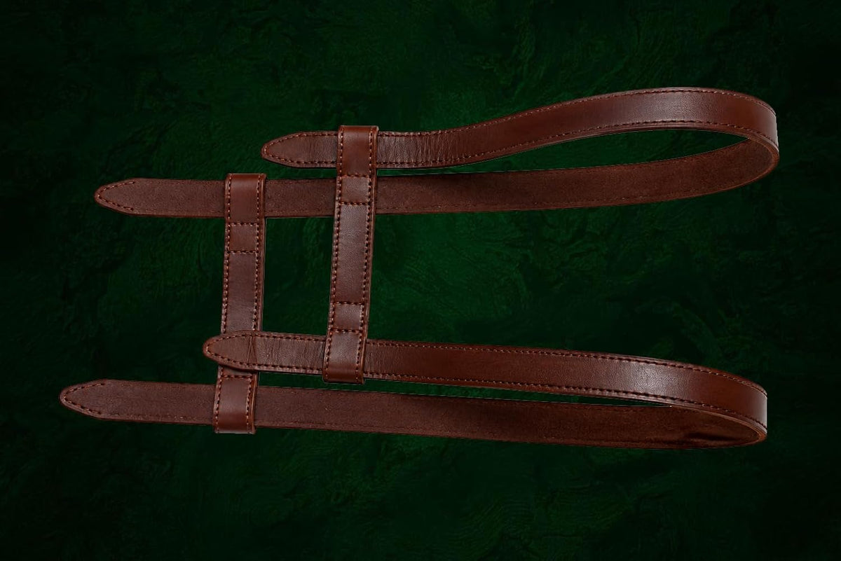 Genuine Leather Motorcycle Fuel Tank Straps Adjustable Compatible with Java All Stars 42 FJ All Models