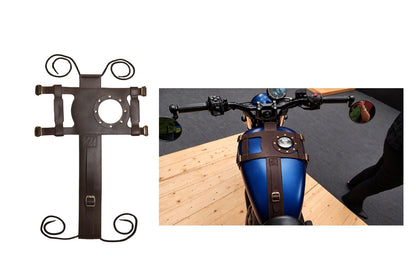 Genuine Leather Motorcycle Fuel Tank Straps Adjustable Compatible with Java All Stars 42 FJ All Models