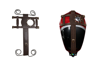 Genuine Leather Motorcycle Fuel Tank Straps Adjustable Compatible with Triumph Tracker /Thruxton/Speed 400/T4, Scrambler 400x/XC All Models