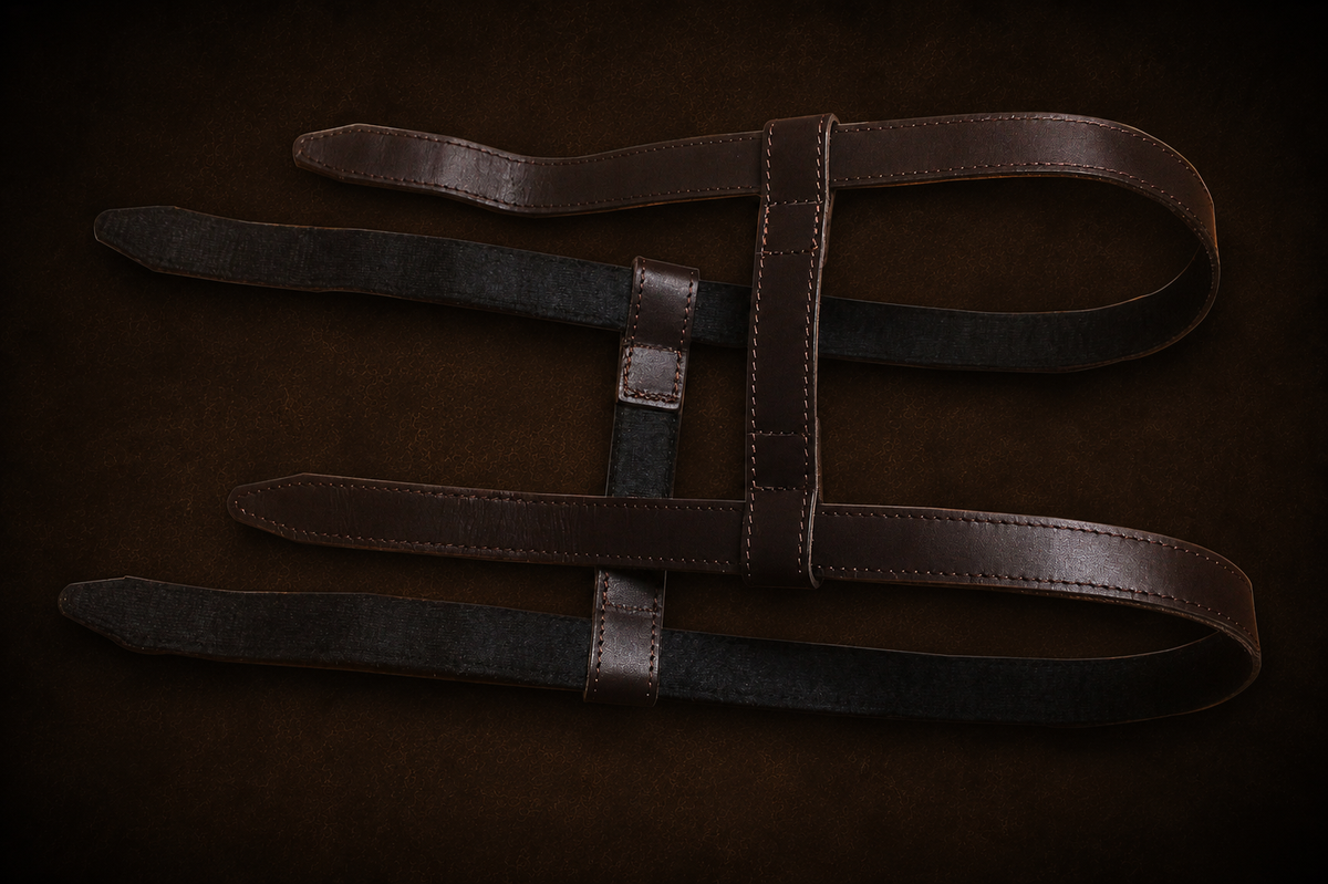Genuine Leather Motorcycle Fuel Tank Straps Adjustable Compatible with Hunter 350 All Models